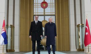 Срещата между Ердоган и Вучич започна с хвърчащ килим