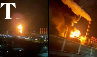 Украински дрон подпали петролна рафинерия в руския град Кириши