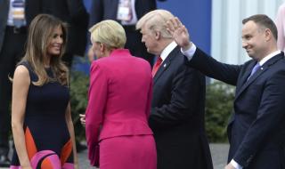 Първата дама на Полша не подаде ръка на Тръмп (ВИДЕО)