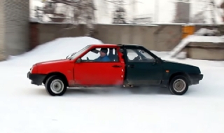 Виждали ли сте Lada с две предници? (видео)