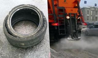 Зимните реагенти са опасни за гумите