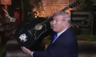 Доналд Тръмп подписа китара на Елвис Пресли в имението „Грейсланд“ (ВИДЕО)