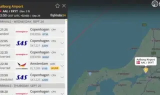 Затвориха заради дронове летището на датския град Олборг ВИДЕО