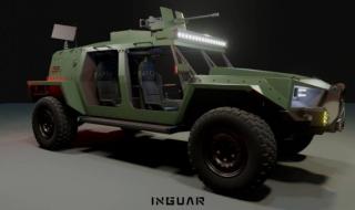 Военен всъдеход, който се движи в пресечена местност със 100 км/ч