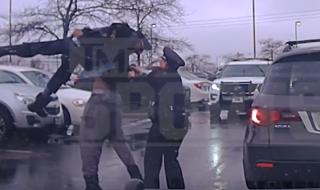 Футболист тръшна полицай с хватка от кеча (ВИДЕО)