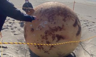 Мистериозна метална сфера акостира на плаж в Япония (ВИДЕО)