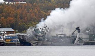 Пожар на руски кораб край Норвегия