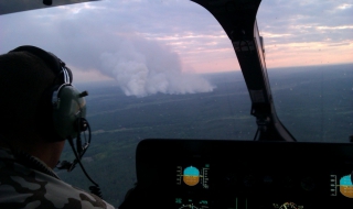 Голям пожар в горите край Чернобил
