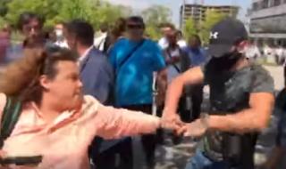 Провокатори бранят ГЕРБ, нападнаха протестиращи и журналисти (ВИДЕО)
