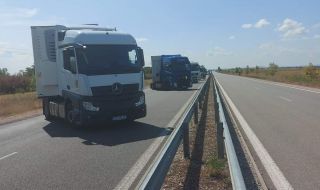Камиони блокираха временно "Дунав мост" 2