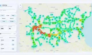 Карта показва трафика в реално време