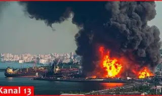 Украйна прати десетки дронове срещу Санкт Петербург и Москва, гори поразен кораб на пристанището в Приморск