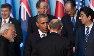 Путин и Обама размениха реплики на общата снимка на Г-20