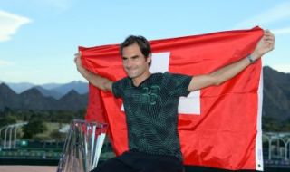 Роджър Федерер празнува победата на Базел над ЦСКА