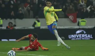 Бразилия се препъна срещу Тунис в приятелски двубой 