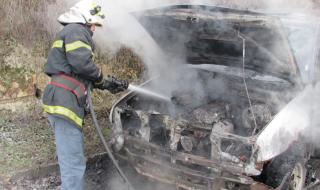 Кола се запали и изгоря на АМ „Тракия“