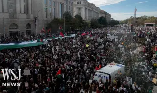 Hundreds of protesters chant pro-Palestinian slogans in Washington 