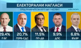 Проучване: Пет партии влизат в 52-рото Народно събрание