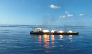 Fire and chaos off the northeast coast of England: Tanker and cargo ship collide 