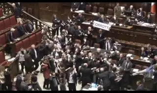 Fight in the Italian Parliament 