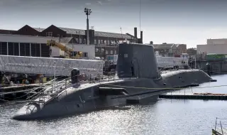 A major fire breaks out at a nuclear submarine shipyard in England 