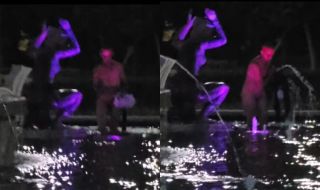 Чисто гола жена се изкъпа във фонтана в центъра на Русе (ВИДЕО)