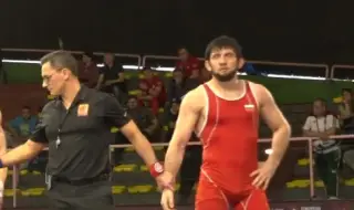 Ахмед Магамаев на репешаж на Световното по борба в Загреб