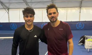 Иван Иванов се подготвя за дебюта си в ATP 250 Атина с тренировка до легендата Стан Вавринка