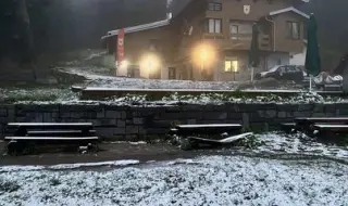 Snow fell near Sofia 