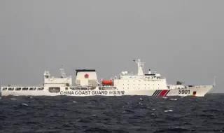 China's largest coast guard vessel approaches disputed reef off Philippines 