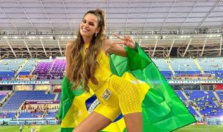 Бразилски топмодел подкрепи националите в Катар от първия ред (СНИМКИ)