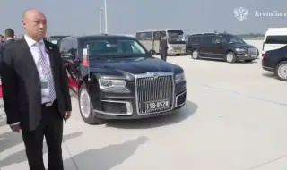 Путин се придвижва с личния си Aurus из Тиендзин, но с китайски регистрационен номер СНИМКА