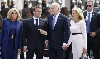 Грандиозно посрещане на Джо Байдън при Триумфалната арка в Париж