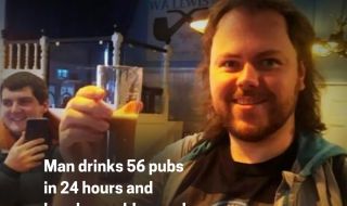 За световен рекорд: мъж от Уелс пи в 56 кръчми за 24 часа