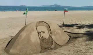 The face of Botev appeared on the central beach in Burgas 