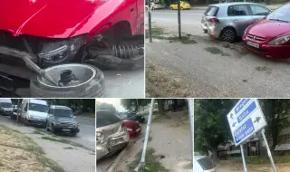Млад шофьор помете пет коли и микробус във Видин