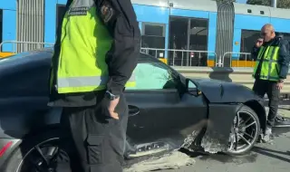 A car "flew" through the underpass exit on Bulgaria Blvd. in Sofia VIDEO 