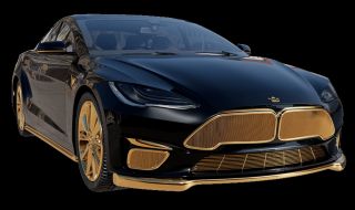 Позлатената Tesla Model S която прилича на BMW