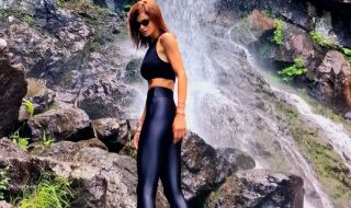 Мис България показа безкрайните си бедра на фона на Боянския водопад (СНИМКИ)