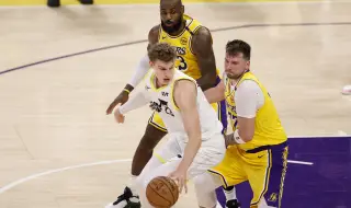 Luka Doncic, LeBron James score 57 points in Lakers win 