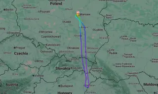 Самолетът от Варшава за София се върна отново в полската столица