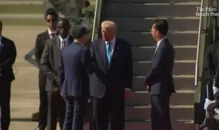 Тръмп кацна в Сеул, Пхенян го "приветства" с изпитание на крилати ракети ВИДЕО