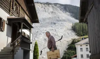 A Swiss village was evacuated due to a rock slide 