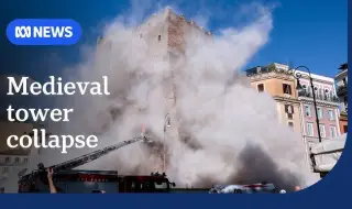 Средновековна кула рухна при реставрация в Рим, загина румънски работник ВИДЕО