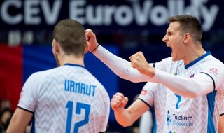 Словения е полуфиналист на Евроволей 2021 след триумф над един от домакините