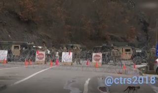 Масова демонстрация на сърби на ГКПП Ярине ВИДЕО