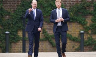 Хари и Уилям застанаха един до друг пред паметника на майка си (СНИМКИ)