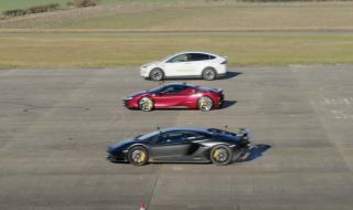 Фотофиниш определи победителя в гонка между най-мощното Ferrari, Lamborghini и Tesla (ВИДЕО)
