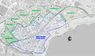 Ново разрастване на платената зона - синя и зелена - във Варна
