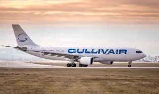 Големият самолет с 326 места на Gullivair излетя в 13:30 за Дубай